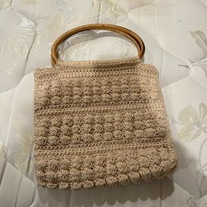 Handcrafted Beige Crochet Handbag